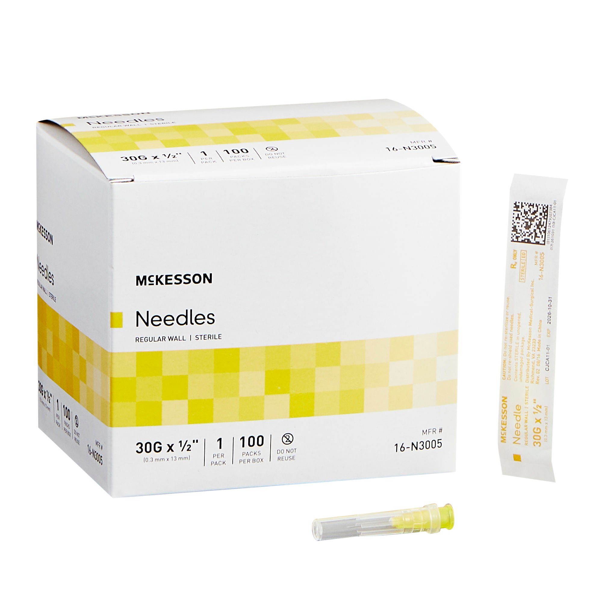 McKesson Hypodermic Needle, 30 Gauge, 1/2 Inch