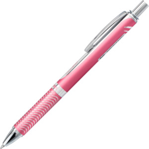 EnerGel Alloy Retractable Premium Liquid Gel Pen, (0.7mm) Metal Tip, Medium Line, Pink Barrel, Black Ink