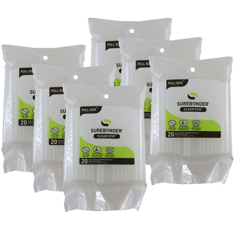 Full+Size+4%22+Clear+Hot+Glue+Stick%2C+Dual+Temperature%2C+20+Per+Pack%2C+6+Packs