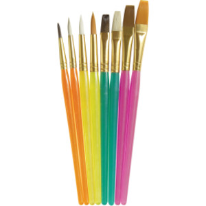 Acrylic Paint Brush Assortment, Assorted Colors & Sizes, 8 Brushes