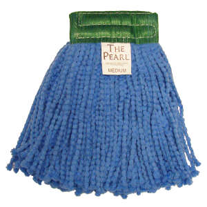 Hillyard, Pearl® Microfiber Cut-End Wet Mop Head with 5" Headband, Medium, Blue