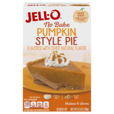 Jell-O No Bake Pumpkin Style Pie Dessert Kit Filling Mix Crust Mix, 9.2 oz Box