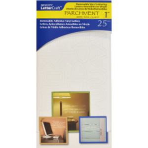 LetterCraft Removable Vinyl Lettering, 1-Inch, Parchment, White