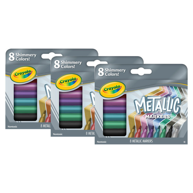 Metallic Markers, 8 Per Pack, 3 Packs