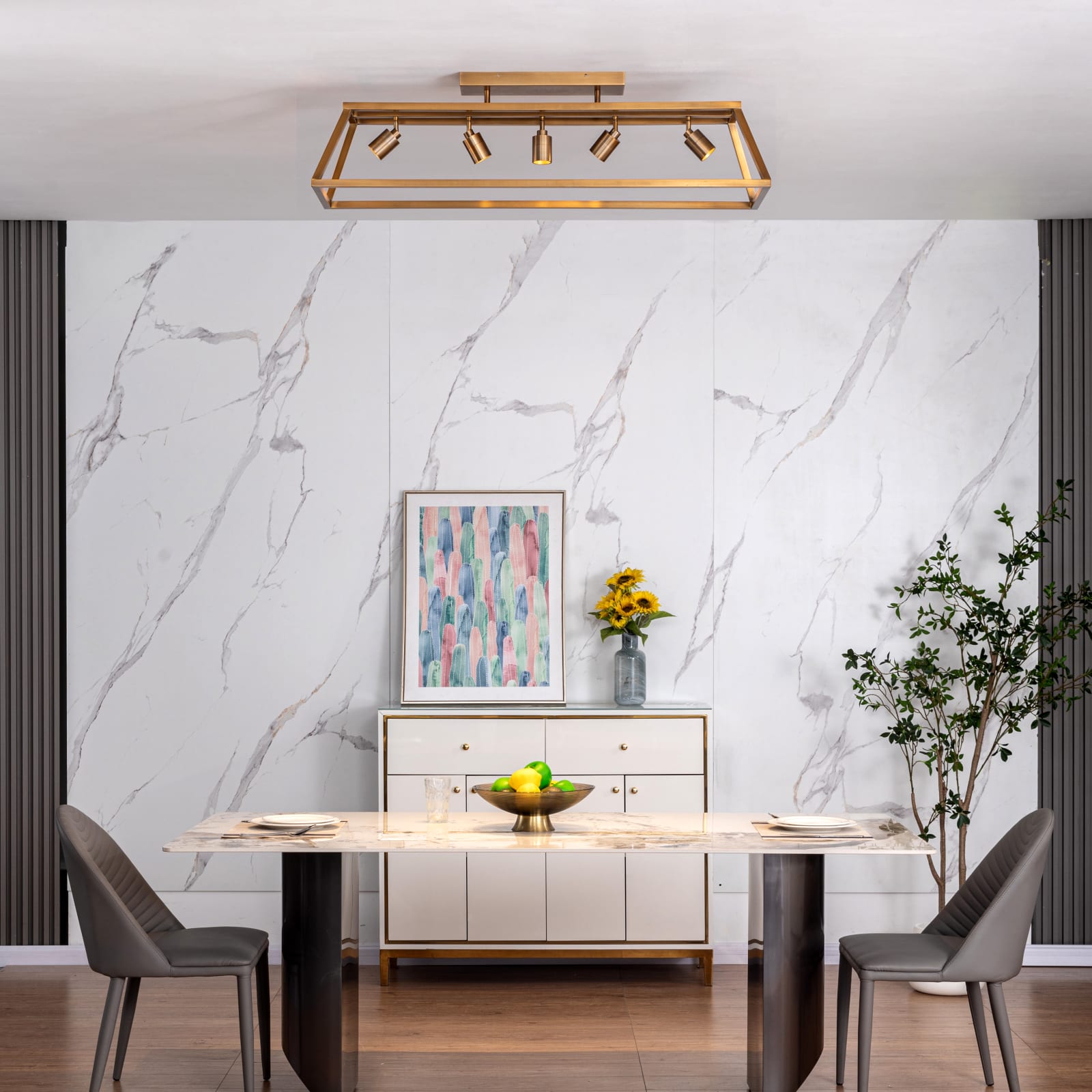 Shura 5 Light Cage Flush Mount — installation 3