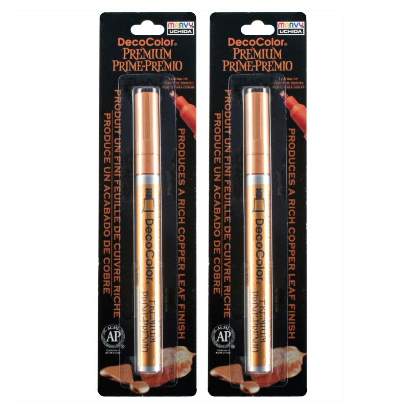 DecoColor® Premium Paint Marker, 250-S, Leafing Tip, Copper, Set of 2