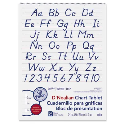 D'Nealian  Chart Tablet, Manuscript Cvr., 2 in ruled 24