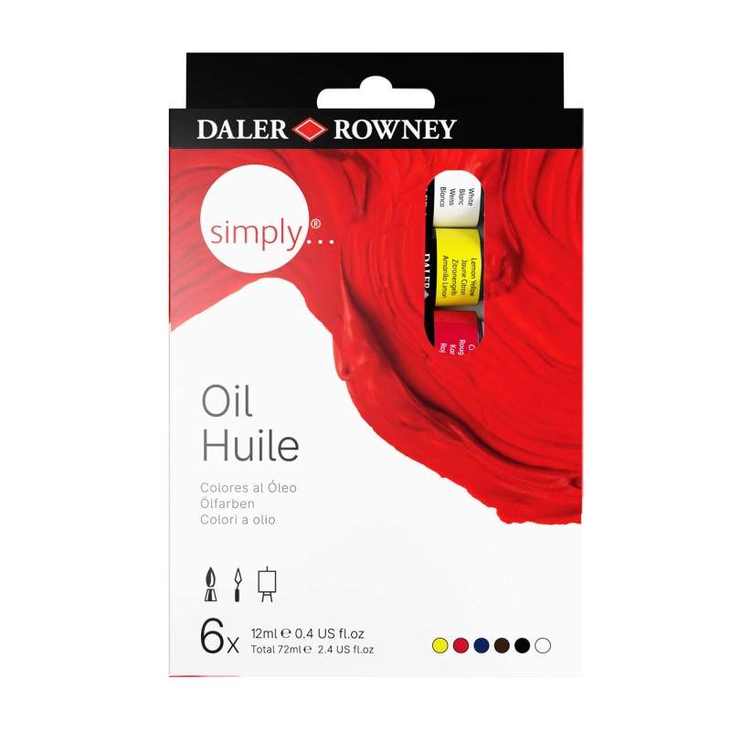 Simply... Oil Paint Set, Assorted Colors, 12ml, 6 Pieces