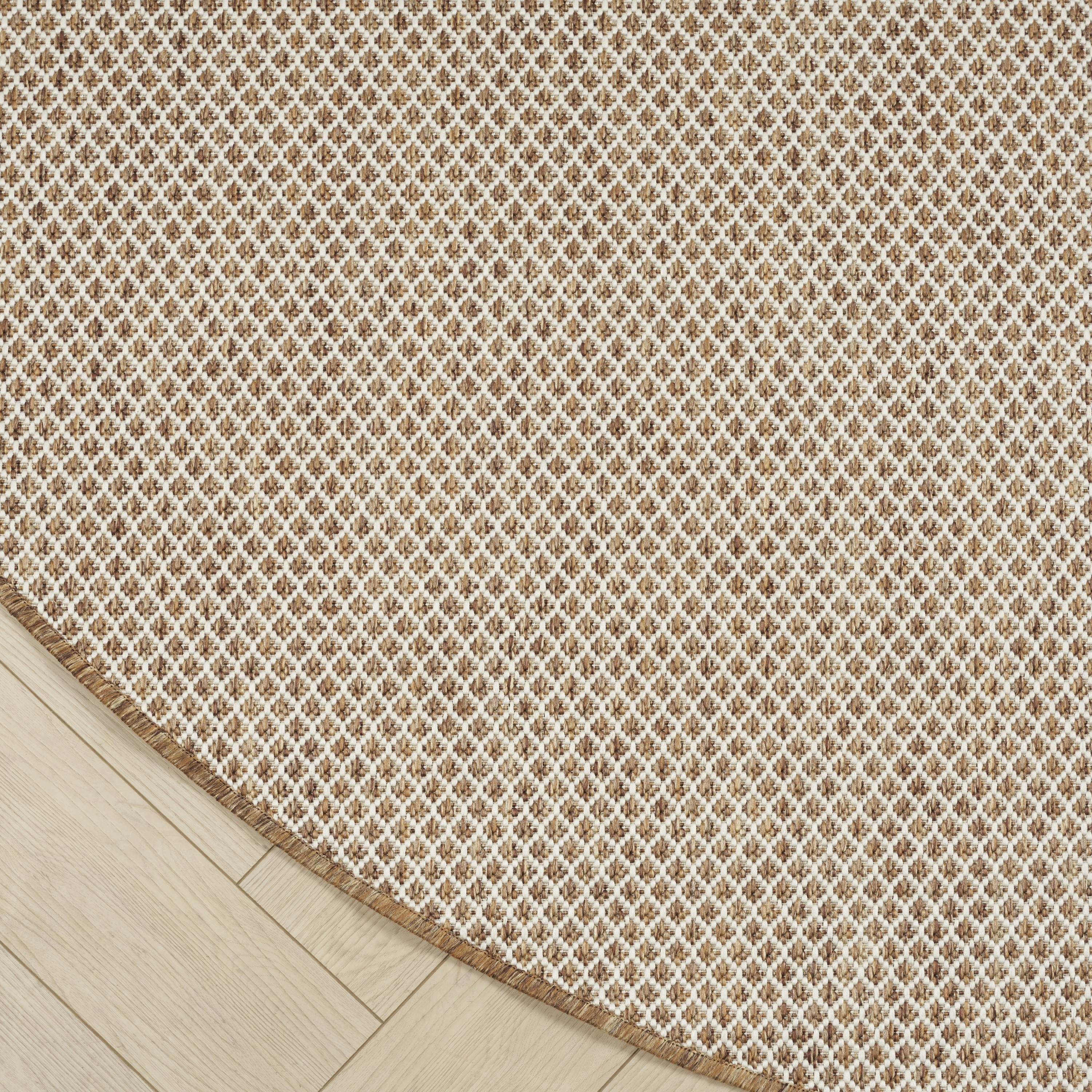 Nourison Courtyard 5' x Round Jute Ivory Modern Rug
