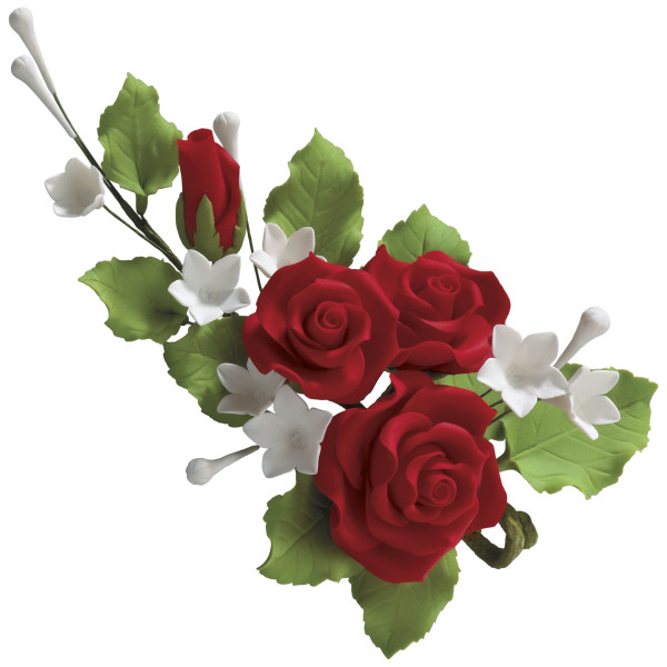 Red Rose Bouquet Gum Paste Sprays