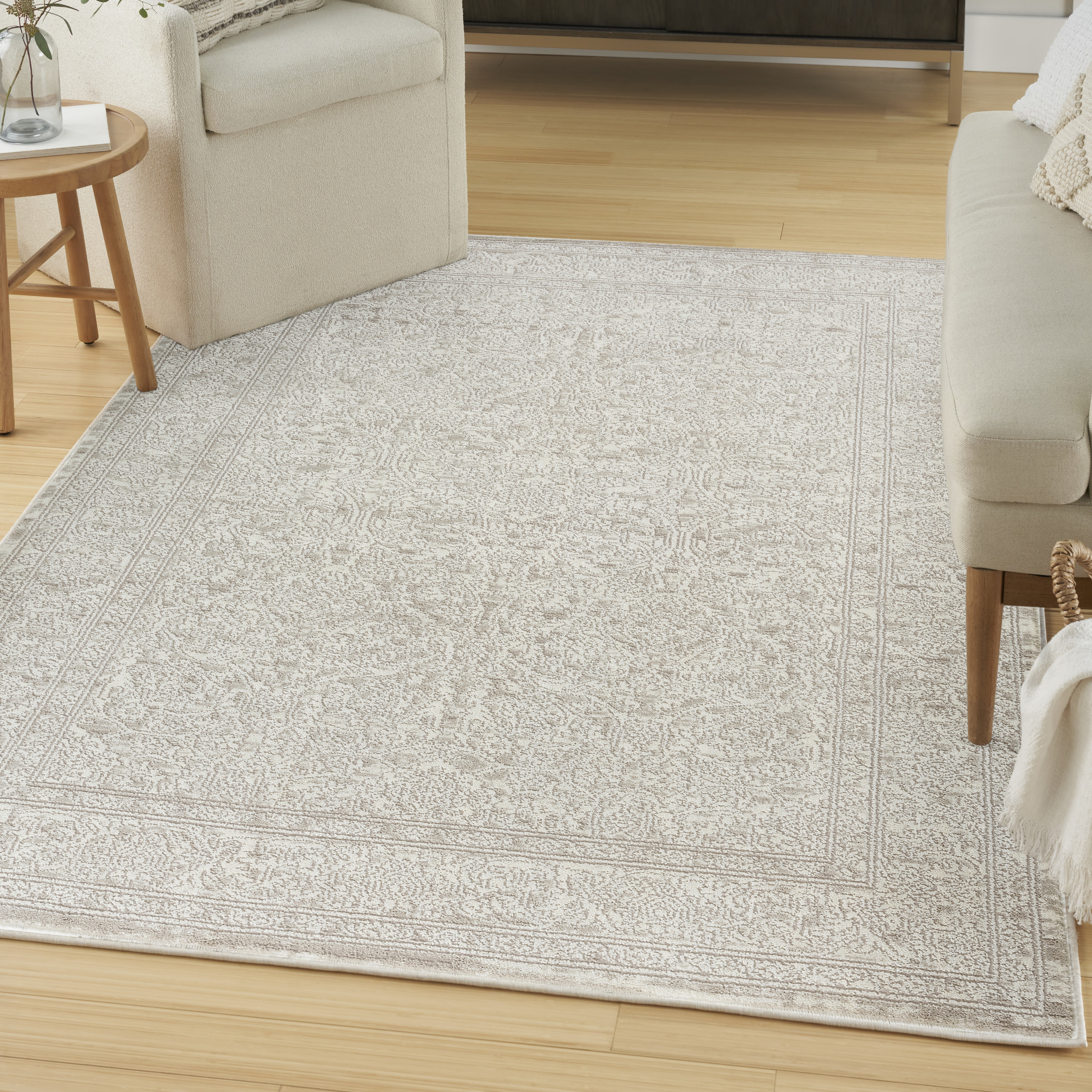 Nourison Eco Cycle 5'3" x 7'3" Ivory Beige Vintage Indoor Rug