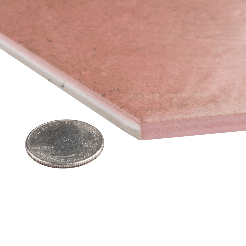 Heritage Hex Wine 7 in. x 8 in. Porcelain Floor and Wall Tile