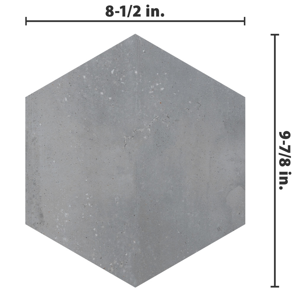 Recycle Hex Antique 8-1/2 in. x 9-7/8 in. Porcelain Floor and Wall Tile