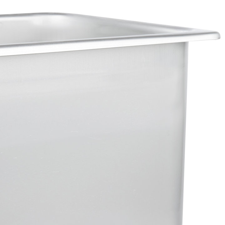 Half-size 8-inch-deep Super Pan® heavy-duty stainless steel steam table pan with flat corners