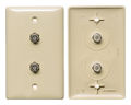 Molded-In Plate Thermoplastic 1-Gang Standard Screw Mount Female to Female Connection Ivory