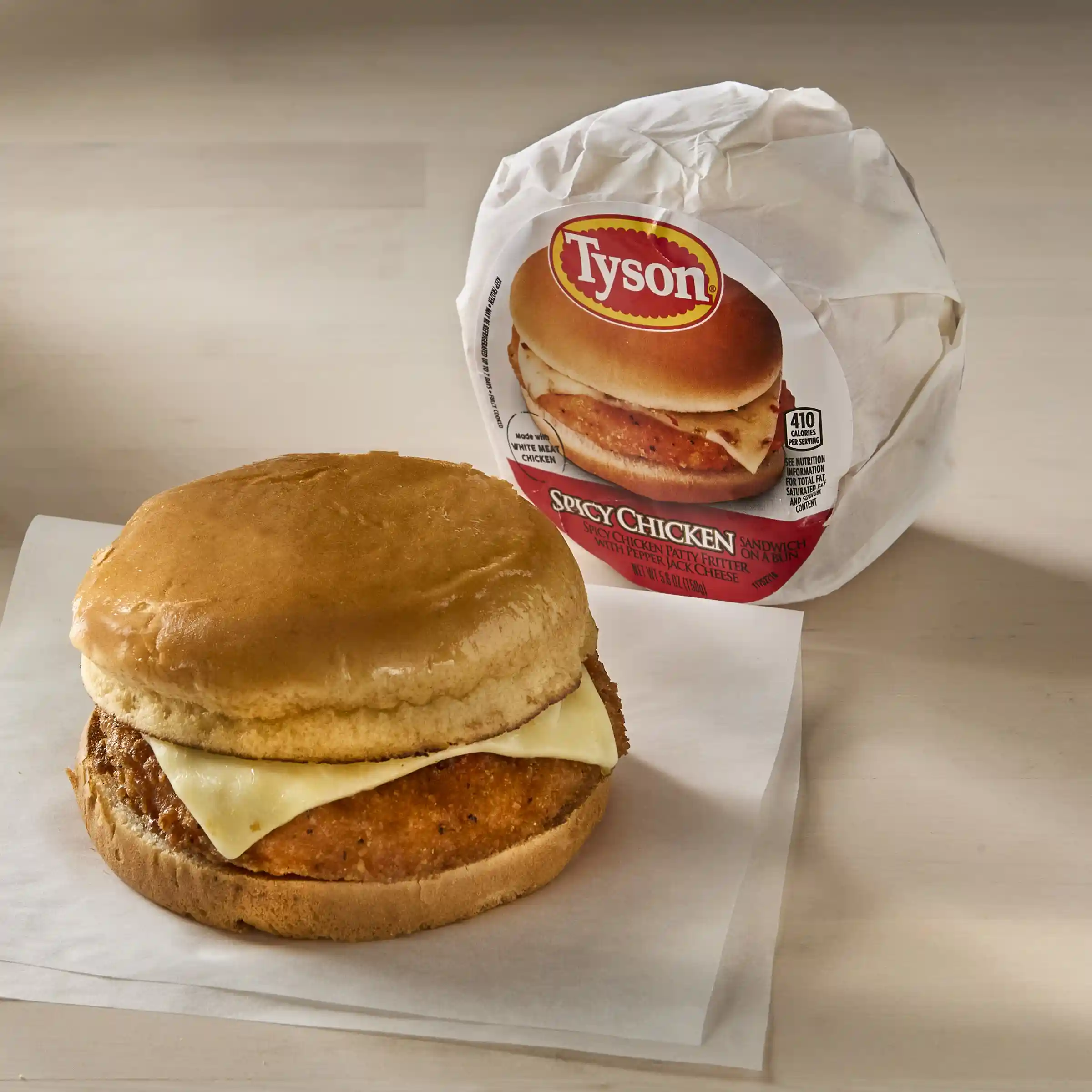 Tyson® Spicy Chicken Sandwich with Pepper Jack Cheese on a Bun_image_1