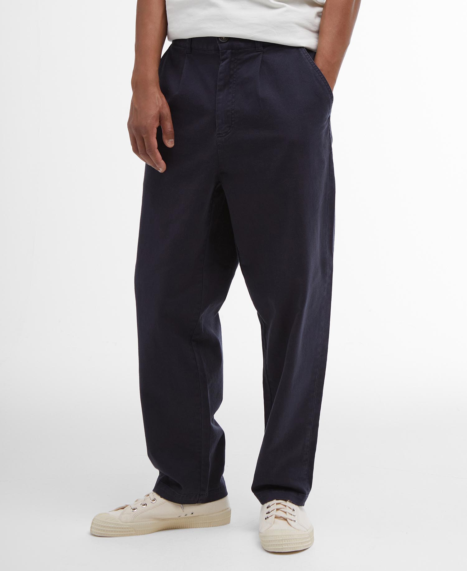 Washed Stretch Relaxed Trousers image number 1