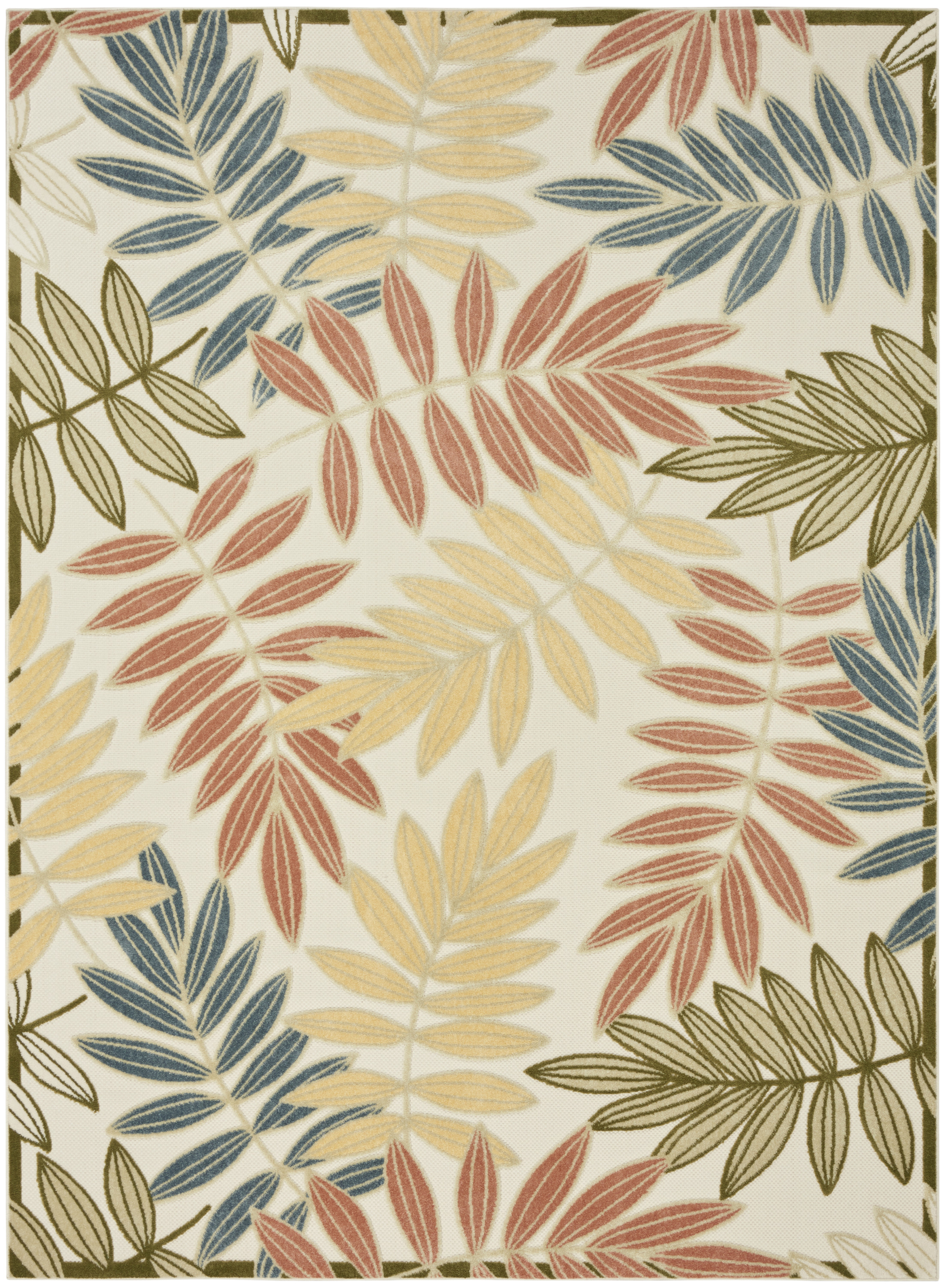 Nourison Aloha 7'10" x 10'6" Ivory Rose Modern Rug