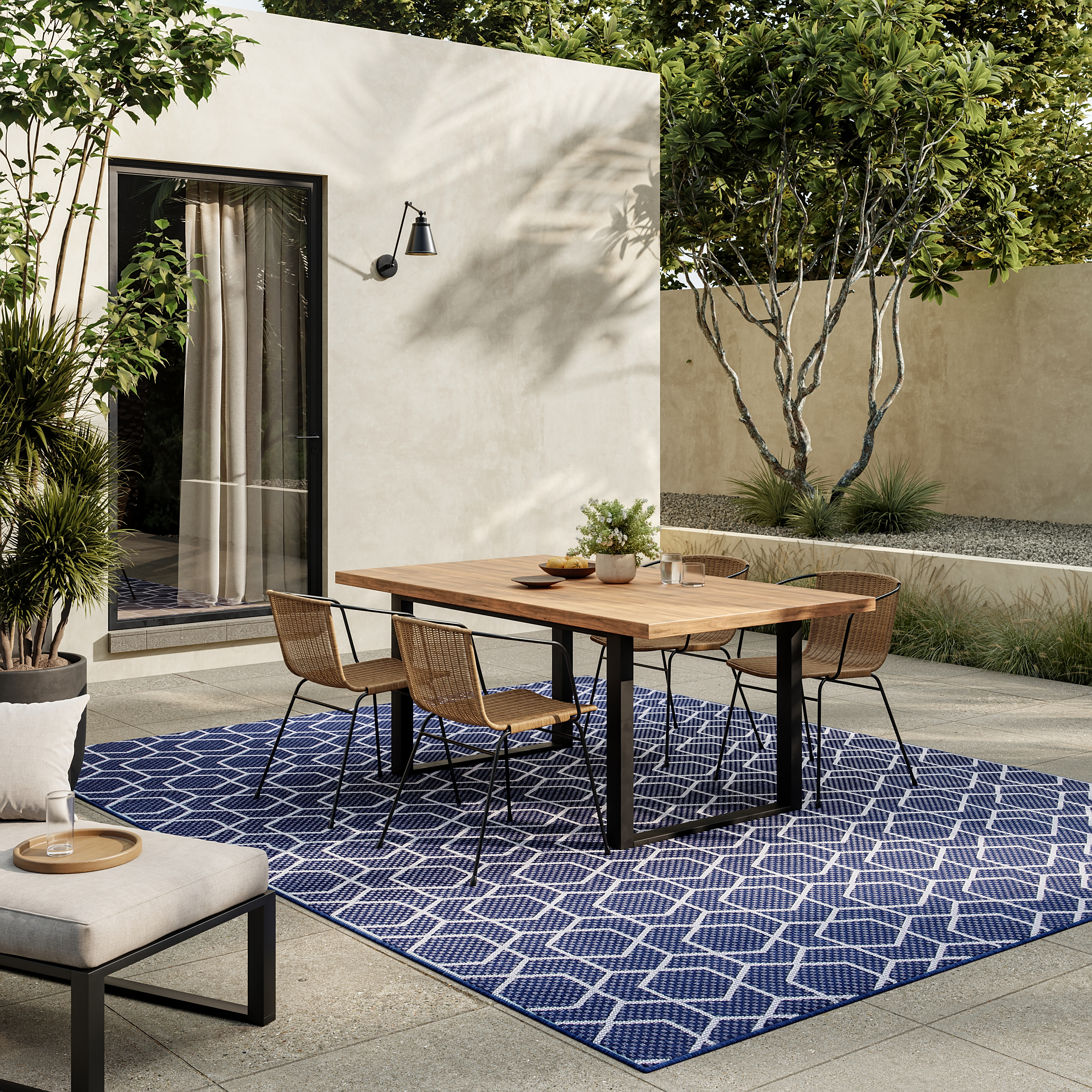 Nourison Horizon Indoor/Outdoor 9' x 12' Navy Modern Rug