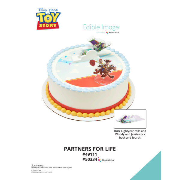Disney and Pixar's Toy Story Partners For Life The Magic of Cakes® PhotoCake® Enhanced Round Background Page
