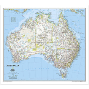 Australia Classic Map, Laminated, 30.25" x 27"