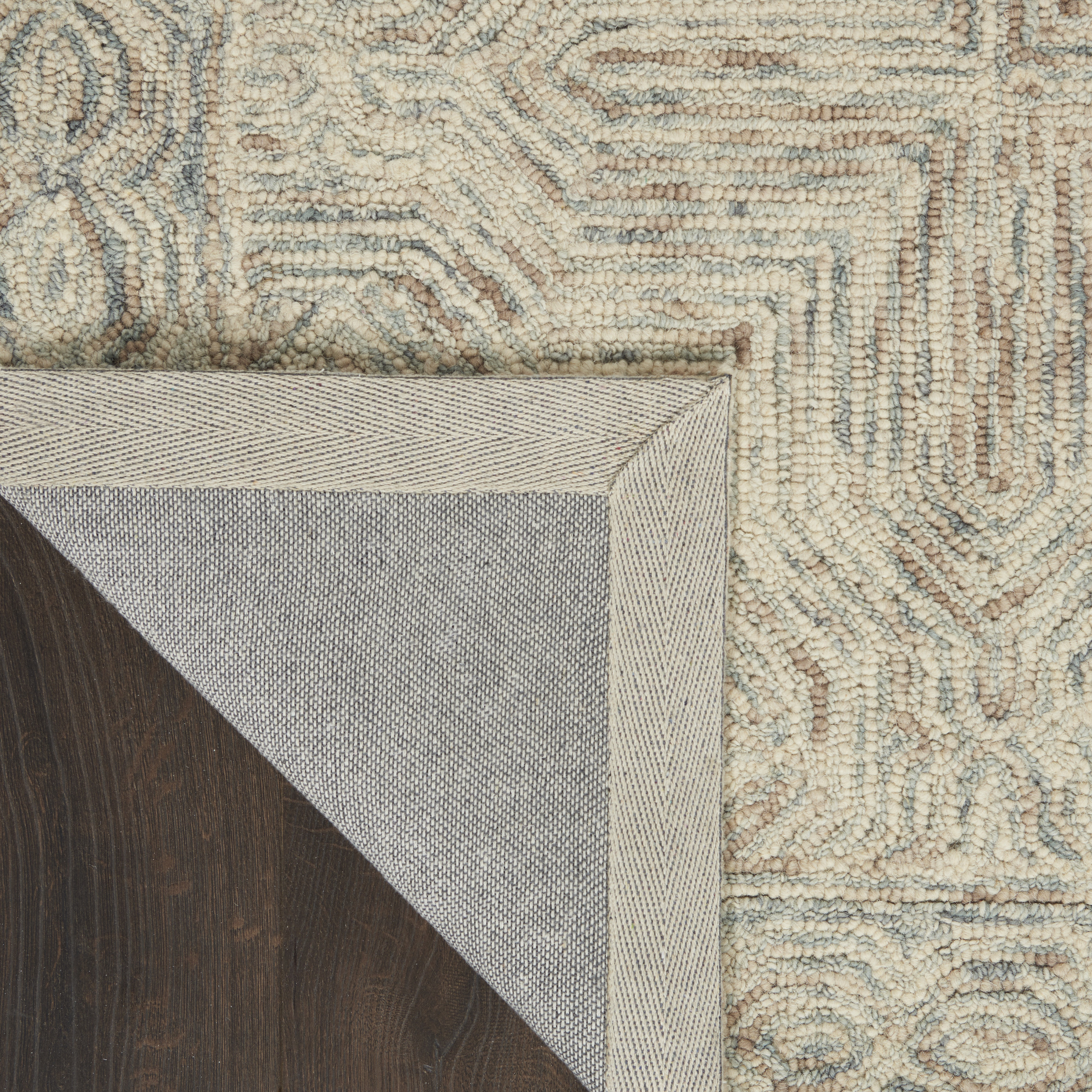 Nourison Interlock 3'9" x 5'9" Blue Ivory Bohemian Indoor Rug