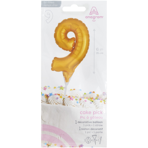 Inflatable Gold Numeral 9 Anagram® Cake Pic