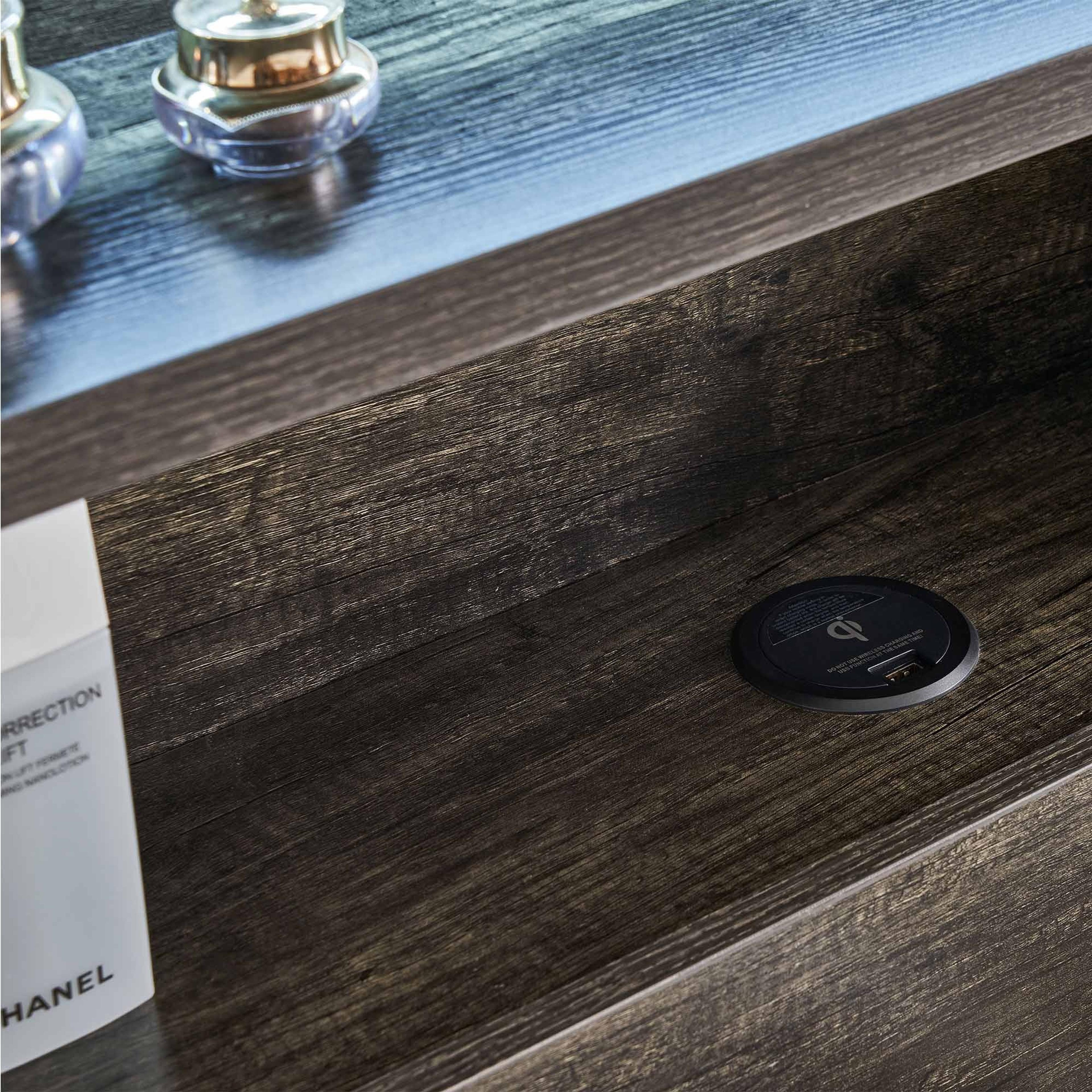 Detail image of the  Bellevue Bed Frame, Side Gas Lift & End Drawer Base, Charcoal from Forty Winks