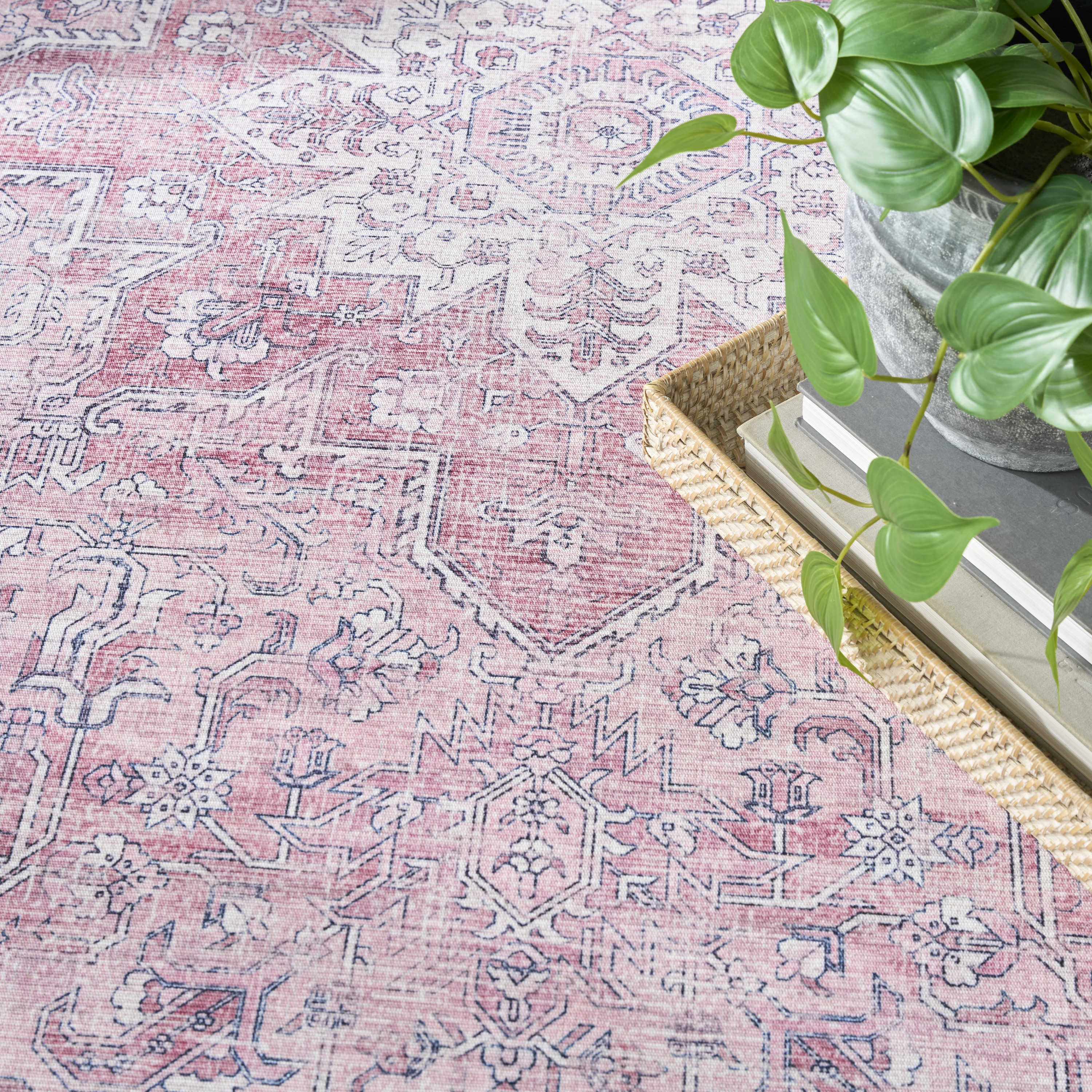 Nourison Nourison Washables 9'2" x 12' Pink Vintage Indoor Rug