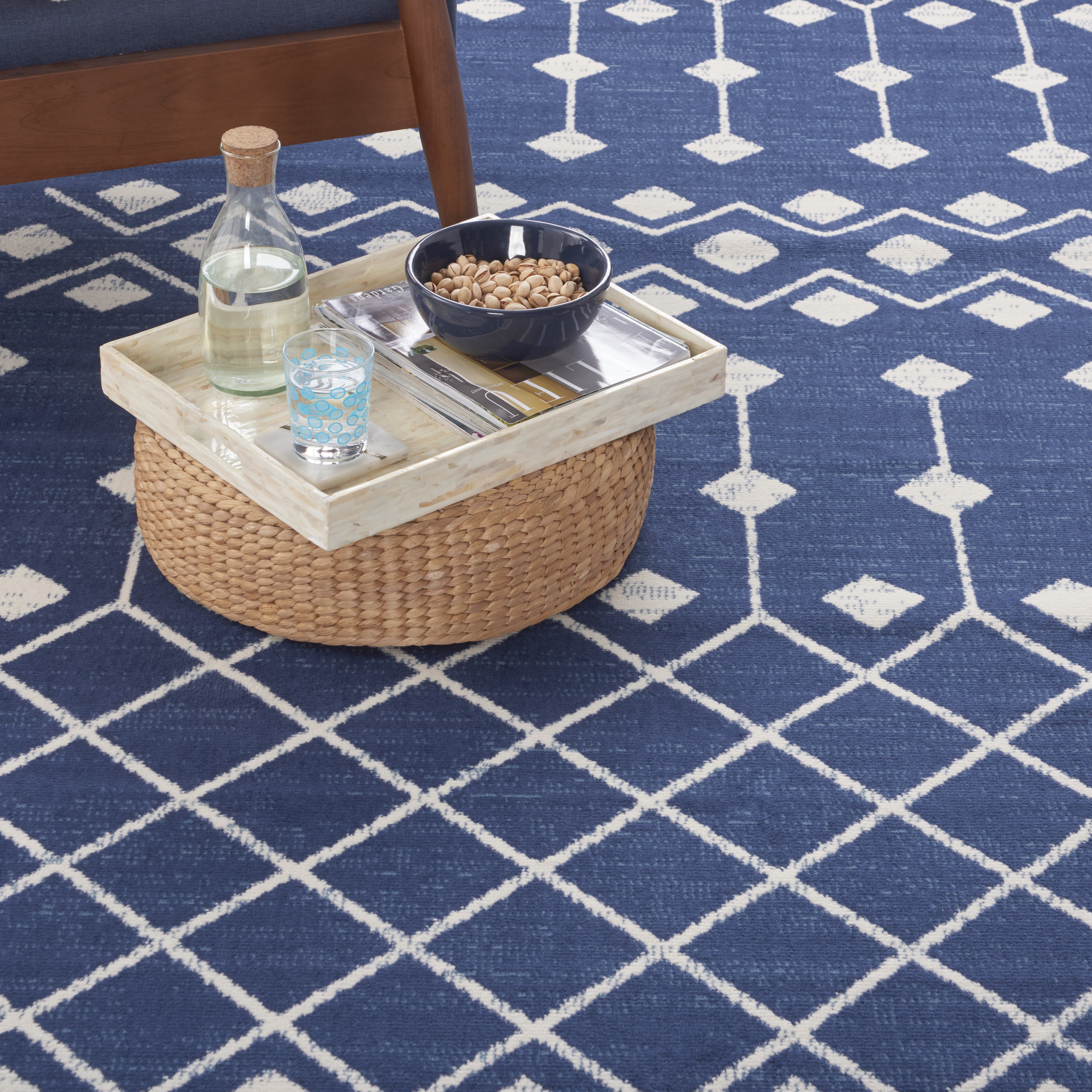 Nourison Grafix 8'6" x 12' Navy Bohemian Indoor Rug