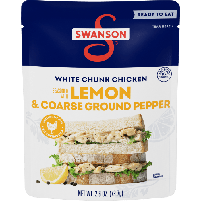 Lemon and Course Ground Pepper White Chunk Fully Cooked Chicken