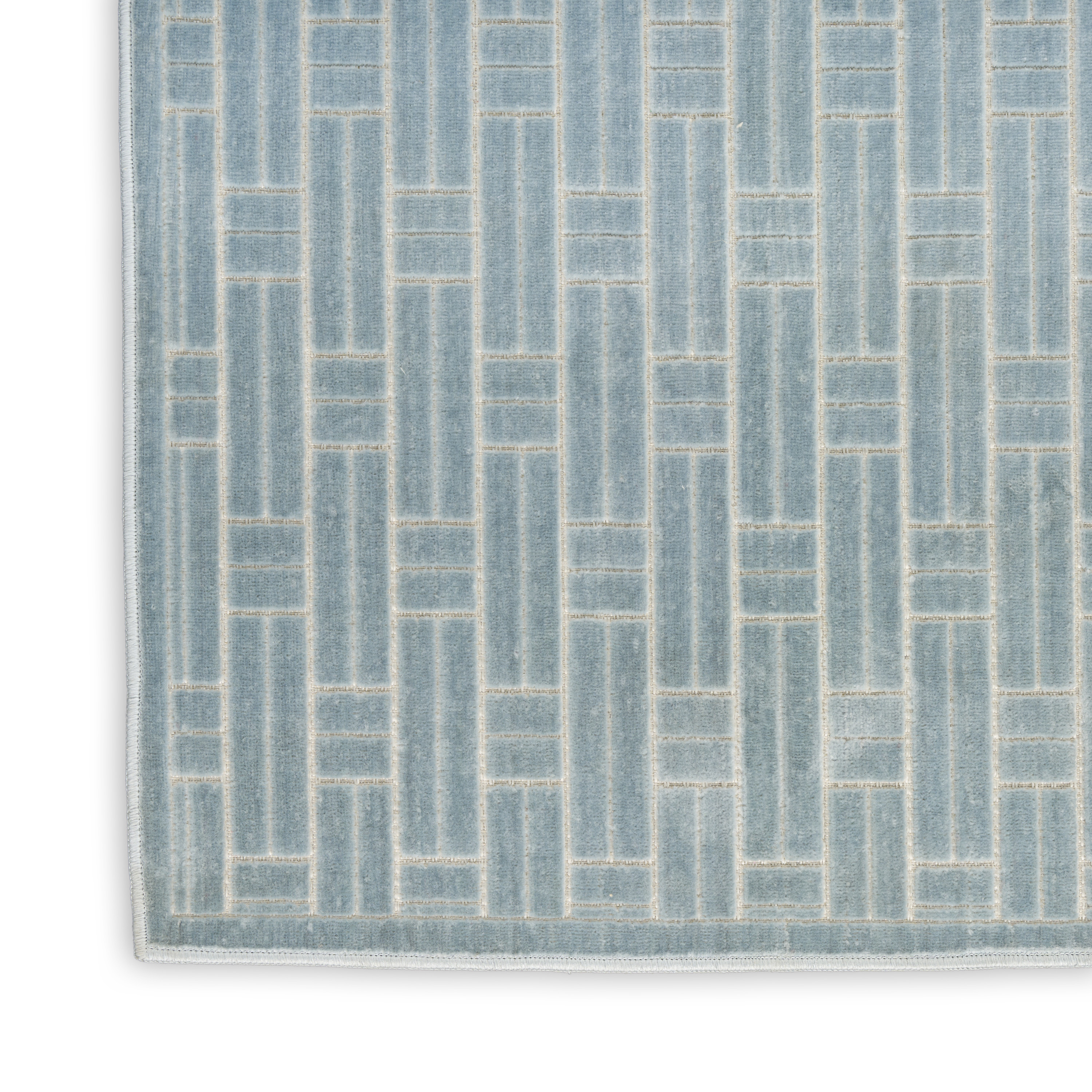 Nourison Washable Charm 2' x 3' Blue Ivory Modern Indoor Rug