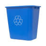Hillyard, 7 gal, Plastic, Blue, Rectangle, Receptacle