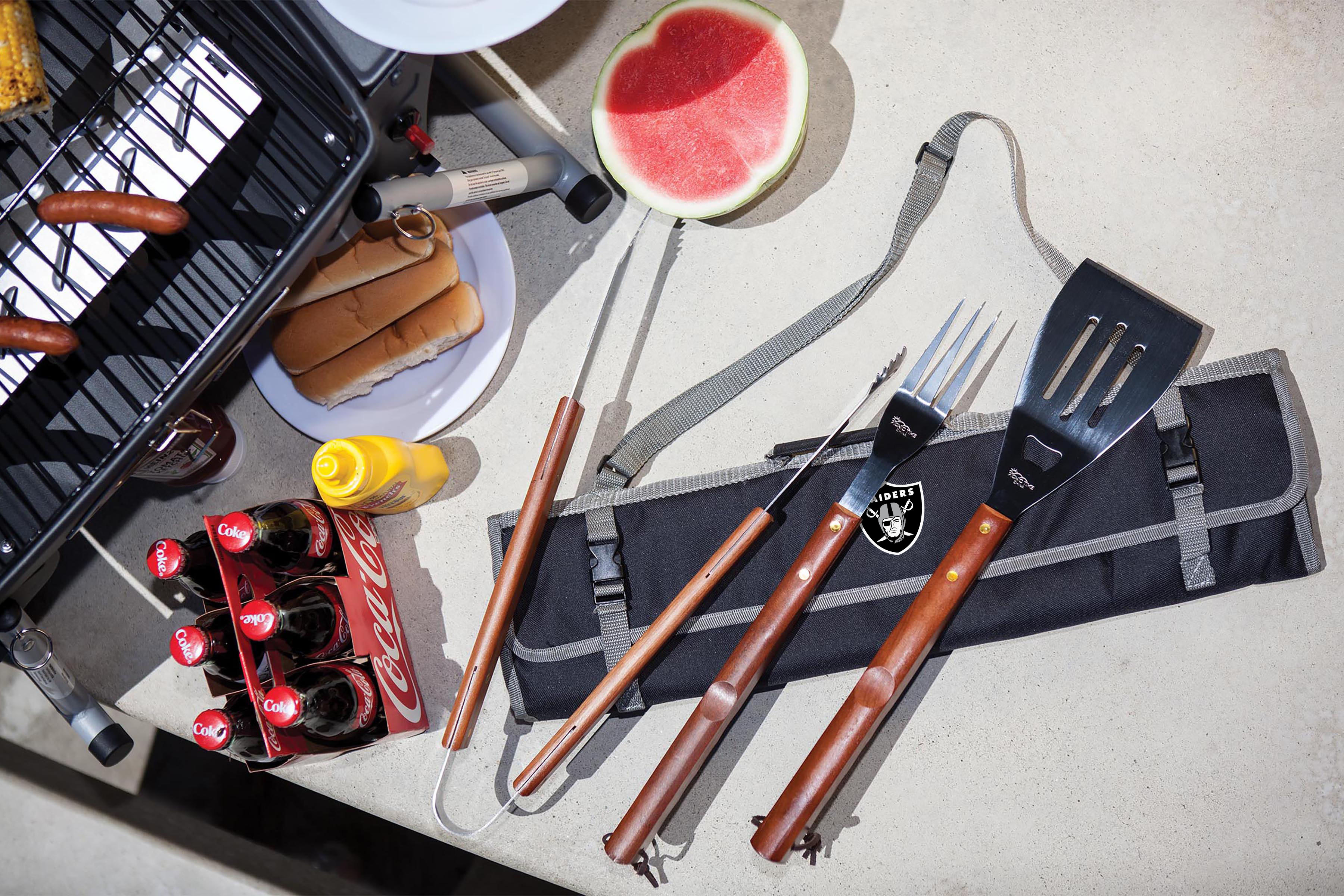 Las Vegas Raiders - 3-Piece BBQ Tote & Grill Set