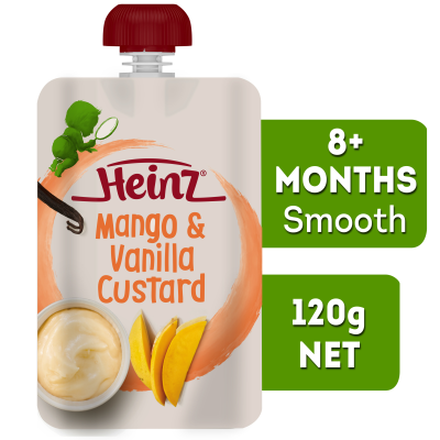  Heinz® Little Treats Mango & Vanilla Custard Baby Food Pouch 8+ months 120g 