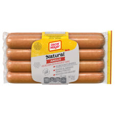 Oscar Mayer Natural Selects Bun-Length Angus Beef Uncured Beef Franks, 8 ct Pack