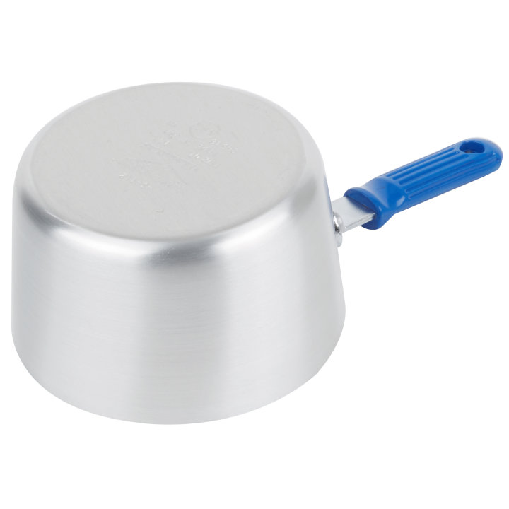 1 ½-quart Wear-Ever® tapered saucepan with natural finish and Cool Handle® rubber grip sleeve