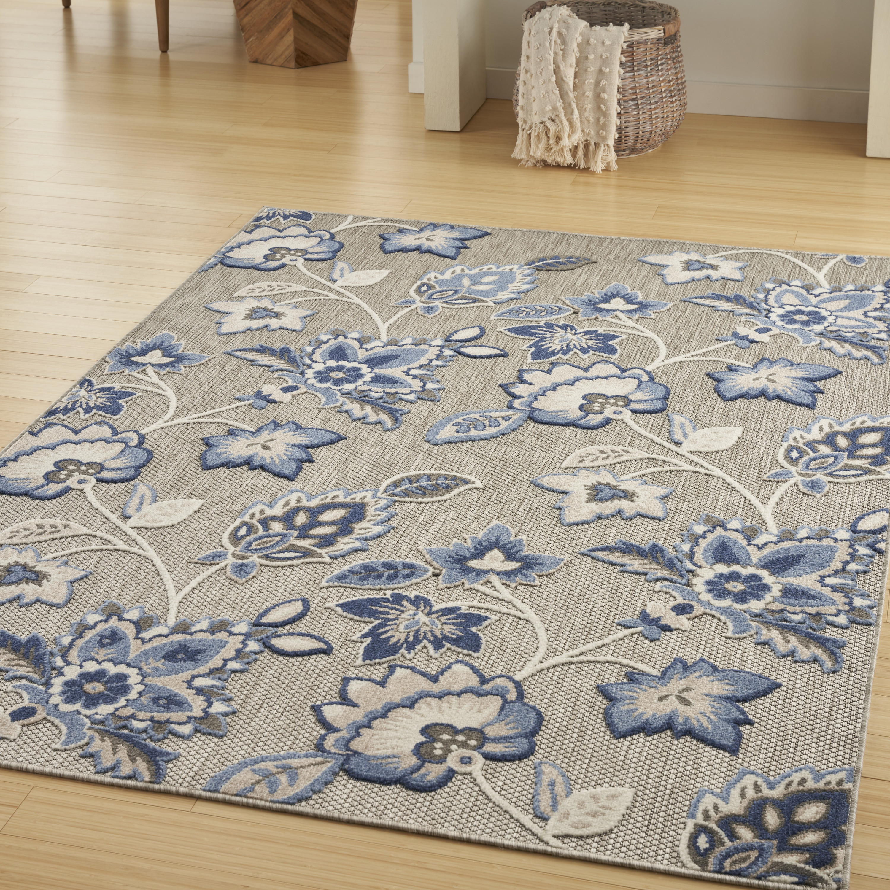 Nourison Aloha 6' x 9' Blue Grey Contemporary Rug