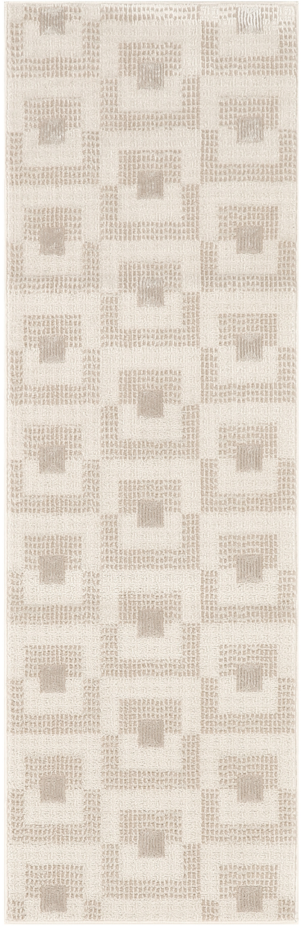 Nourison Nordic 2' x 6' Ivory Beige Modern Indoor Rug