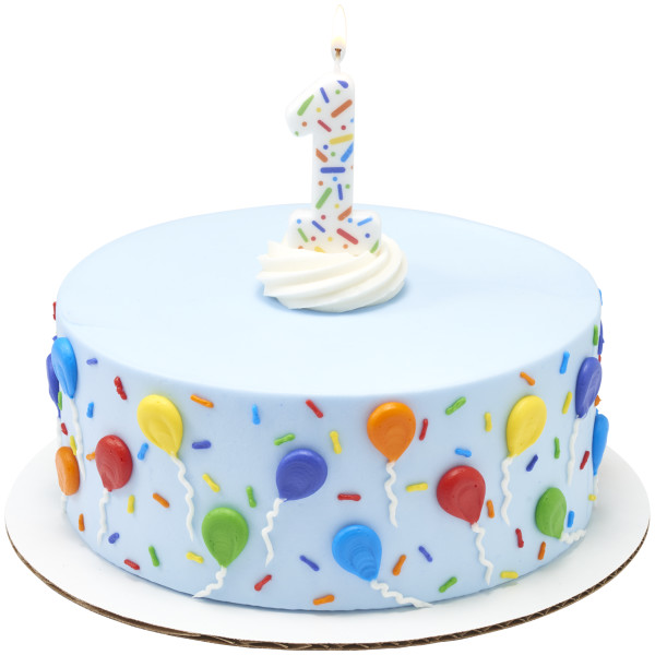 1 Rainbow Sprinkle Numeral Candles