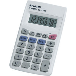 Portable 8-Digit Calculator with Percent, Square Root and Memory Keys, Gray