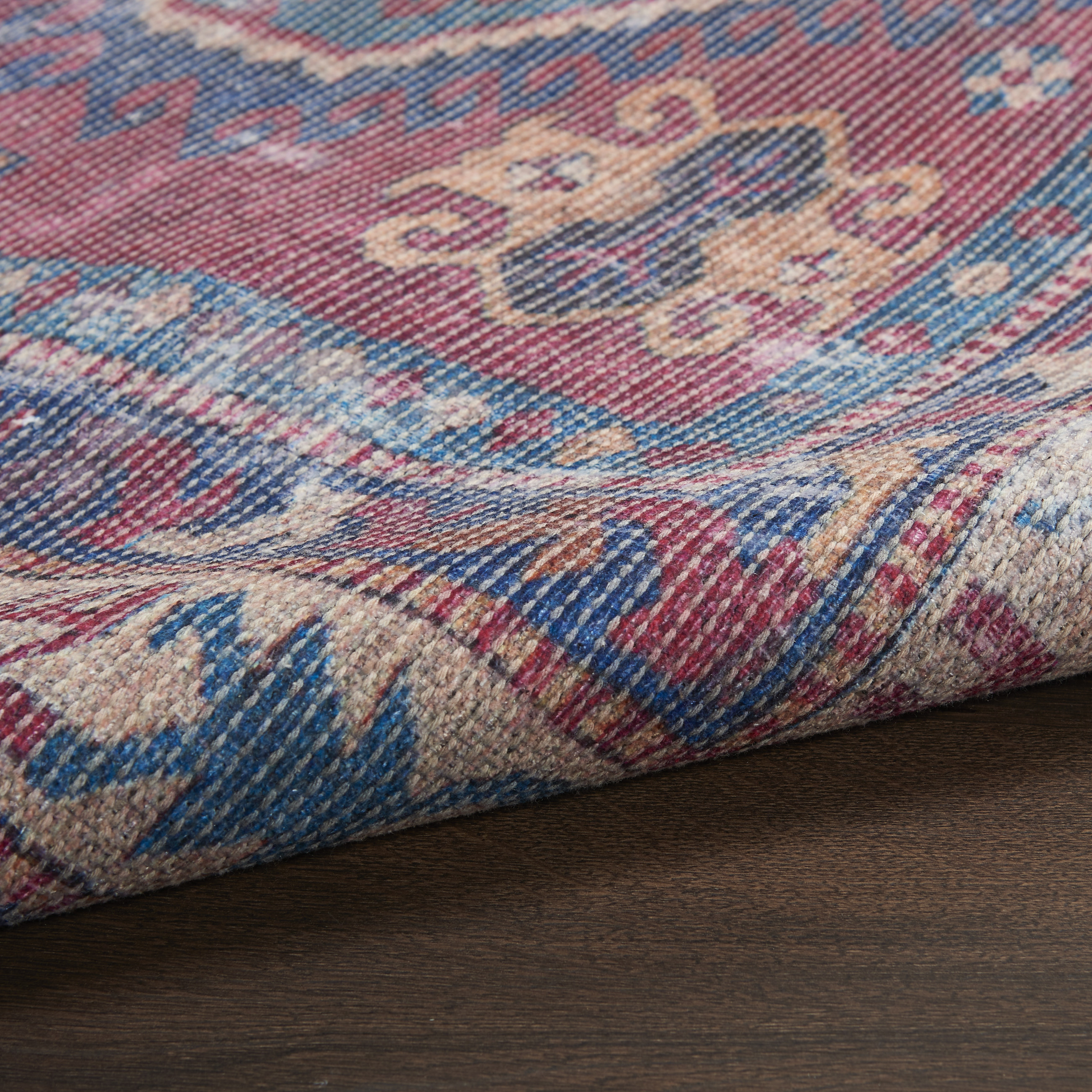 Nourison New Concept Washables 2' x 3'9" Red Navy Vintage Indoor Rug