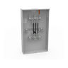 Meter Socket, Ringless, Type K7, Bolt-On, 480A, 600V, 1-Phase, 7-Jaw, OH/UG, Link Bypass, Surface-Mount, NEMA 3R