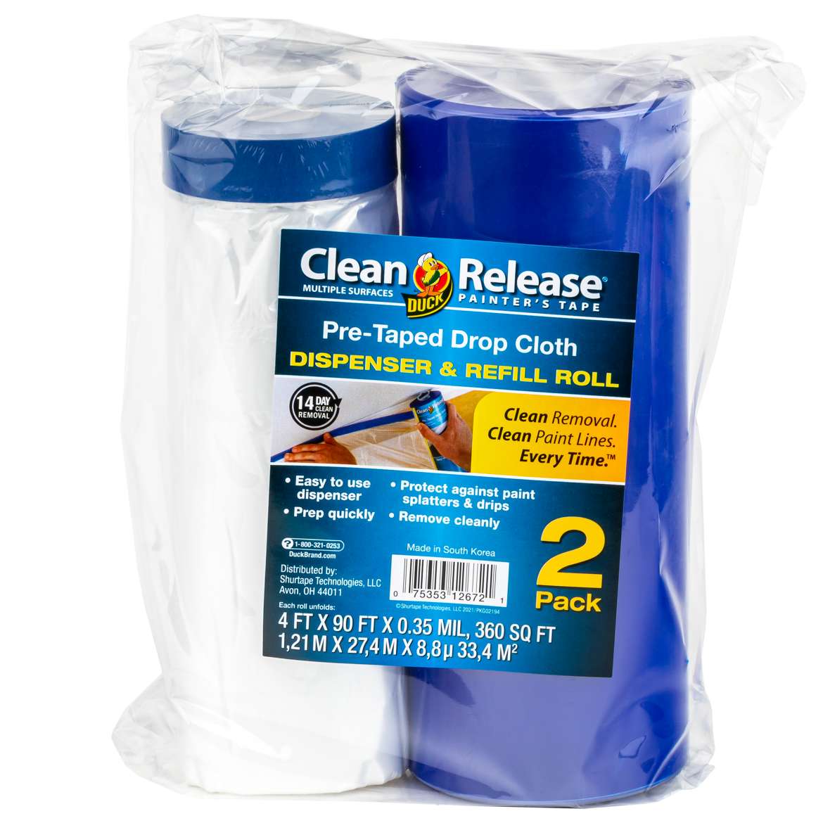 Duck® Clean Release® Pre-Taped Drop Cloths Image