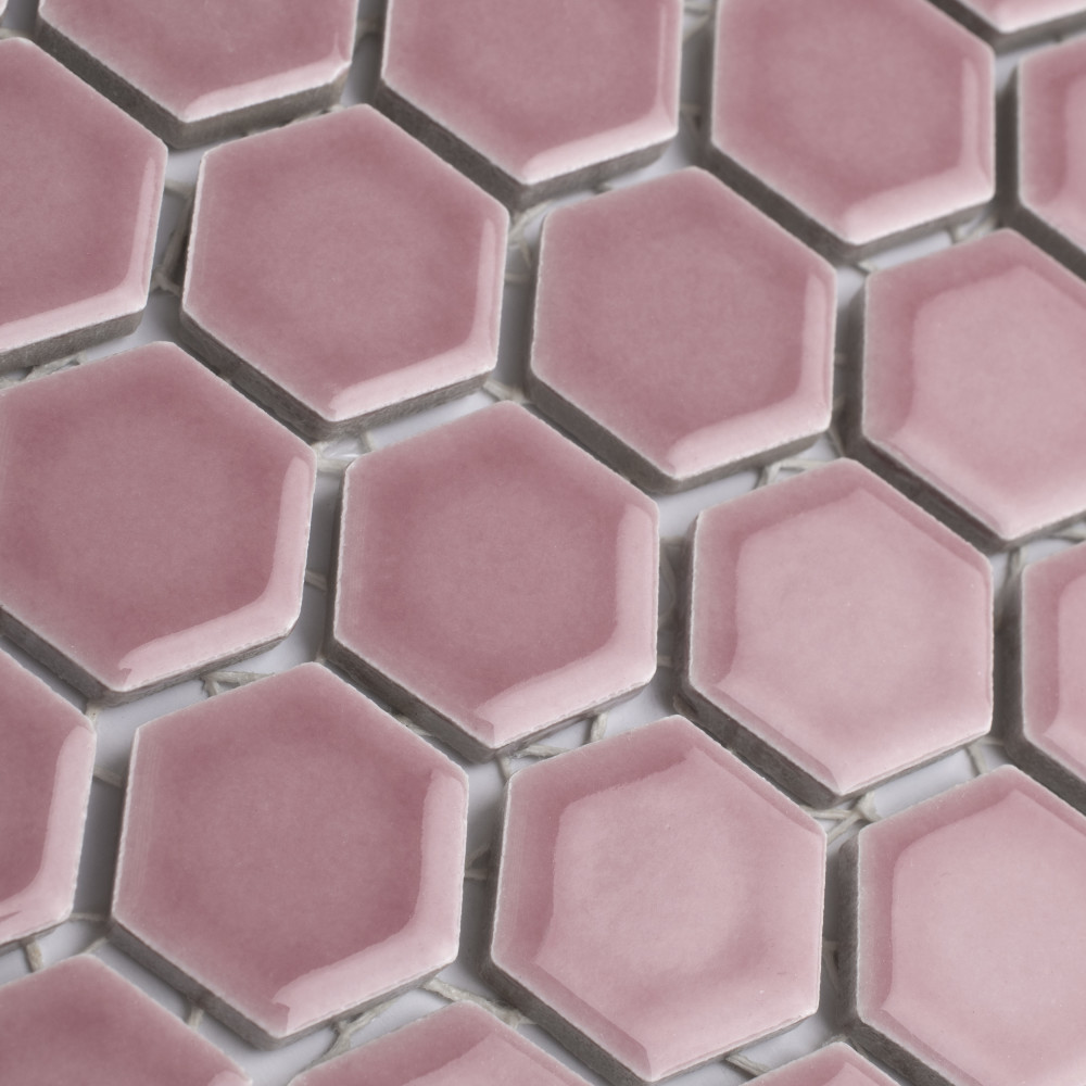 Tribeca 1″ Hex Glossy Blush 10-1/4 in. x 11-7/8 in. Porcelain Mosaic Tile