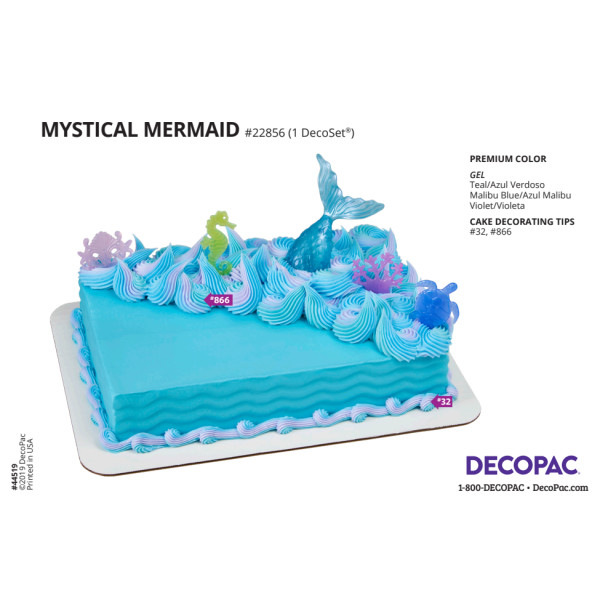 Mystical Mermaid Cake Decorating Instruction Card