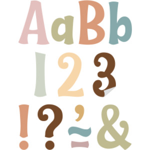 Calming Colors 4" Wild Whimsy Self-Adhesive Letters, 222 Pieces