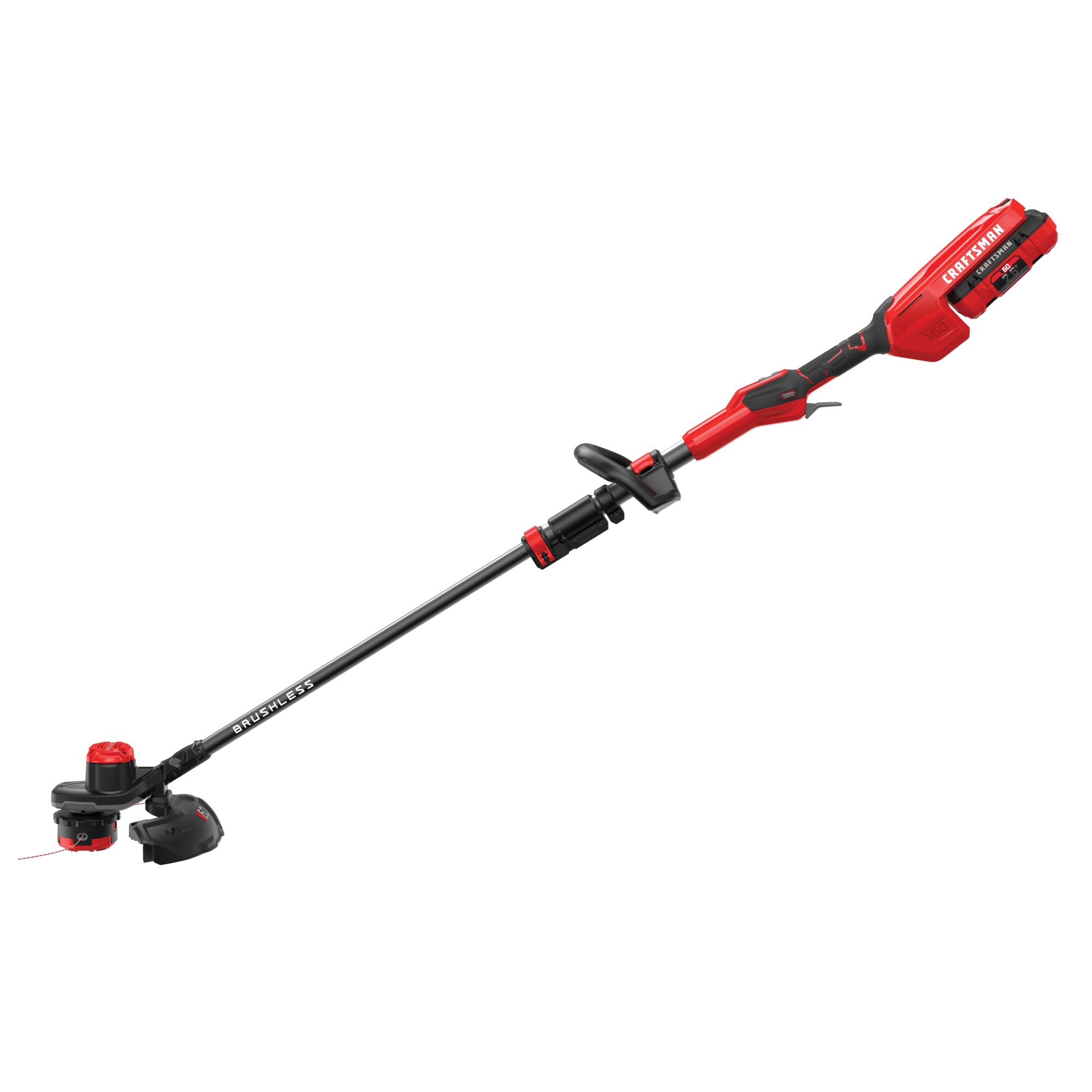 60 volt cordless 15 inch brushless weedwacker string trimmer with quickwind kit 2.5 ampere per hour.