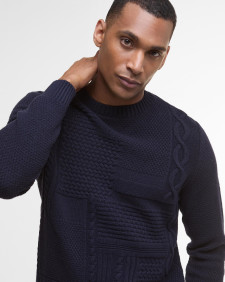 Casey Cable-Knit Crew Neck Jumper Navy