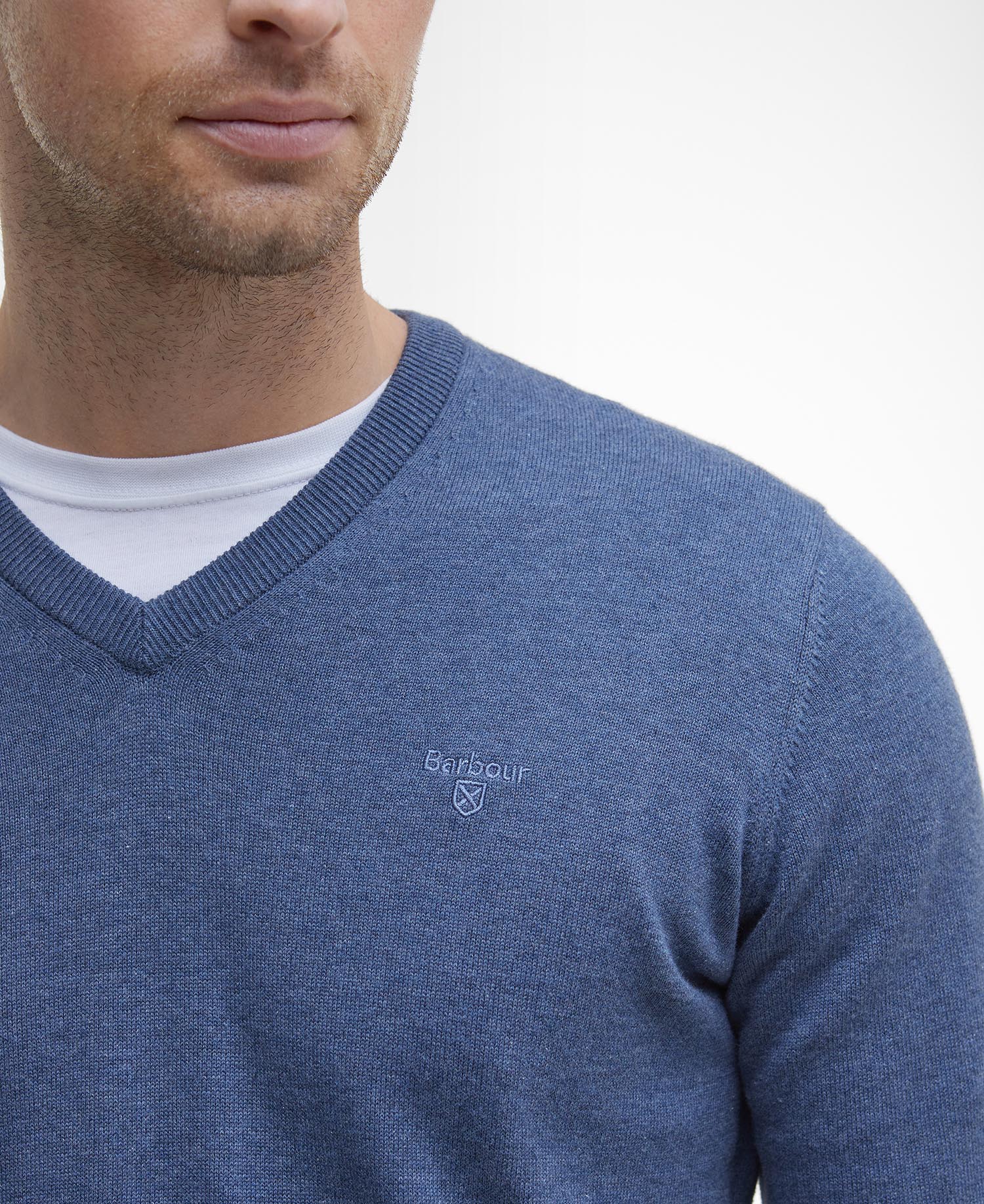 Pima Cotton V-Neck Jumper image number 4